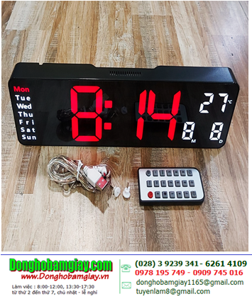 LED 6629, Đồng hồ LED Xem giờ/Cài đặt Bấm giờ Countdown 02 kênh LED 6629 Remote Control Digital (32cmx10.5cmx3cm) /Bảo hành 01 năm